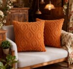Pack of 2 Fall Decorative Throw Pillow Covers 18x18, Soft Plush Faux Fur Wool Co... - Image 5