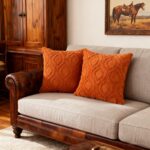 Pack of 2 Fall Decorative Throw Pillow Covers 18x18, Soft Plush Faux Fur Wool Co... - Image 8