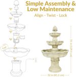 Sunnydaze 51-Inch 3-Tier Water Fountain – Electric Outdoor Fountain with Pineapp... - Image 6