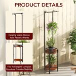 Homsorout Plant Stand Indoor Outdoor - Heavy Duty Metal 2-tier Hanging Plant Hol... - Image 5