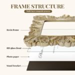 Cuspin Vintage 4x6 Picture Frame, Gold Frames Palm Leaves Textured Hand-Crafted ... - Image 6