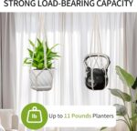 Macrame Plant Hanger, Fits 4-13 Inch Pots, Boho Hanging Plant Holder for Indoor ... - Image 5