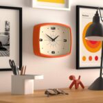 JONES CLOCKS® Movie wall Clock | Retro Rectangular Clock | 10 inch | Orange | Co... - Image 5
