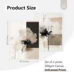 Modern Abstract Floral Wall Art Minimalist Neutral Canvas Painting Decor Beige C... - Image 3