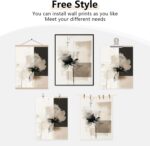 Modern Abstract Floral Wall Art Minimalist Neutral Canvas Painting Decor Beige C... - Image 8