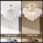 Longree Bubble Ball Semi Flush Ceiling Light Fixtures, Dia 20 inch Gold and Clea... - Image 3