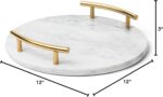 White Marble Tray with Gold Handles - Elegant Solid Marble - Chic Modern Elegant... - Image 7