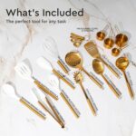 Gold Kitchen Utensils Set - 19-Piece Set Includes Stainless Steel Gold Utensils,... - Image 3