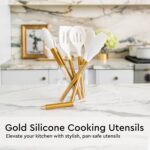 Gold Kitchen Utensils Set - 19-Piece Set Includes Stainless Steel Gold Utensils,... - Image 5
