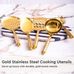 Gold Kitchen Utensils Set - 19-Piece Set Includes Stainless Steel Gold Utensils,... - Image 6