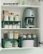 SONGMICS Cabinet Organizer Shelf, Set of 3 Kitchen Counter Shelves, Kitchen Stor... - Image 3