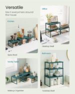 SONGMICS Cabinet Organizer Shelf, Set of 3 Kitchen Counter Shelves, Kitchen Stor... - Image 5