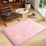 Dssimo Super Fluffy Throw Rugs for Bedroom, Modern Shag Pink Area Rug, Soft and ... - Image 5