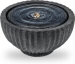 Giantex 18" Round Outdoor Water Fountain with 6 LED Lights, Stone Gray Resin Sph... - Image 7