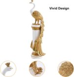 homary 27.6" Decorative Peacock Statue Large Glam Animal Sculpture Resin Crafts ... - Image 3