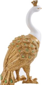 homary 27.6" Decorative Peacock Statue Large Glam Animal Sculpture Resin Crafts ... - Image 6