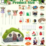 Suzile 50 Pcs Solar Fairy House Garden Accessories Light up Flocked Fairy House ... - Image 3