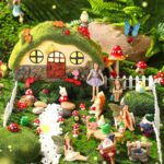 Suzile 50 Pcs Solar Fairy House Garden Accessories Light up Flocked Fairy House ... - Image 4