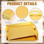 10 Pack Gold Plastic Serving Trays with Handles 15x9.8 Large Reusable Portable R... - Image 4