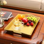 10 Pack Gold Plastic Serving Trays with Handles 15x9.8 Large Reusable Portable R... - Image 7