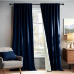 PONY DANCE Navy Blue Velvet 100% Blackout Curtains for Bedroom 84 inches Long, T... - Image 3