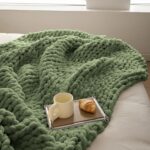 ATMOSURELY Ultra Soft Sage Green Chunky Knit Throw Blanket Cozy Fluffy Chenille ... - Image 5
