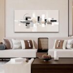 QSQ Abstract Canvas Art Wall Decor Black White Wall Art Painting Abstract Wall D... - Image 3