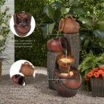 LuxenHome Outdoor Water Fountain, 32 Inch Farmhouse Water Fountain Outdoor with ... - Image 3