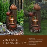 LuxenHome Outdoor Water Fountain, 32 Inch Farmhouse Water Fountain Outdoor with ... - Image 4