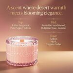 Hidden Label Sandalwood Rose Scented Candle with Crackling Wood Wick, 7.4oz Pink... - Image 3