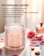 Hidden Label Sandalwood Rose Scented Candle with Crackling Wood Wick, 7.4oz Pink... - Image 5