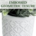 MyGift Artificial Eucalyptus Plant in Modern Gray Concrete Pots with Geometric E... - Image 3