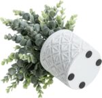MyGift Artificial Eucalyptus Plant in Modern Gray Concrete Pots with Geometric E... - Image 5