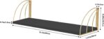 Wall Bookshelf Black Gold Floating Shelves Pine Wood Large 31.5×7.87 Inch Floati... - Image 4