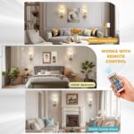 DORESshop Battery Operated Wall Sconce Set of 2, Wireless Wall Light, 15 Color R... - Image 8
