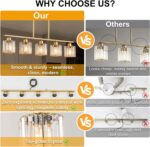 36" Chandeliers for Dining Room, Brass Pendant Lights Kitchen Island Lighting, 5... - Image 3