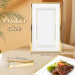 20 Sets Plastic Serving Tray,White & Gold Rim Food Trays with Stainless Serve To... - Image 3