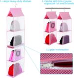 KEEPJOY Closet Purse Organizer, Hanging Handbag Organizer with 4 Heavy-Duty Mesh... - Image 4