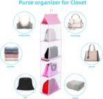 KEEPJOY Closet Purse Organizer, Hanging Handbag Organizer with 4 Heavy-Duty Mesh... - Image 5