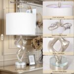 Scenekoy Sculptural Resin Table Lamp Set of 2 with USB Ports for Bedroom Living ... - Image 3
