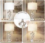 Scenekoy Sculptural Resin Table Lamp Set of 2 with USB Ports for Bedroom Living ... - Image 5