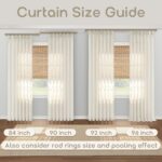 Pinch Pleated Linen Curtains 90 Inch Long, Cotton Blend Perfect Length Floor to ... - Image 3