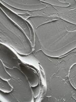 Hand-Painted White Flower Texture Art - 40x28 inches Modern Abstract Home Wall D... - Image 4