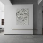 Hand-Painted White Flower Texture Art - 40x28 inches Modern Abstract Home Wall D... - Image 6