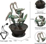 YEAHOME Tabletop Water Fountain with Standing Metal Crane for Home Decor, 3-Tier... - Image 3