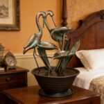YEAHOME Tabletop Water Fountain with Standing Metal Crane for Home Decor, 3-Tier... - Image 6