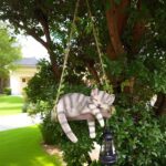 Solar Lighted Garden Outdoor Statue, 22.6" H Hanging Swing Lying with A Sleeping... - Image 6