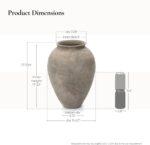 LuxenHome Rustic Ceramic Floor Vase, 17.7" Tall Terracotta Pot with Earthy Gray-... - Image 3