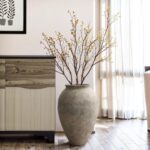 LuxenHome Rustic Ceramic Floor Vase, 17.7" Tall Terracotta Pot with Earthy Gray-... - Image 5