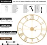 1st owned Large Wall Clock Silent Non-Ticking Roman Numerals Vintage Battery Ope... - Image 7